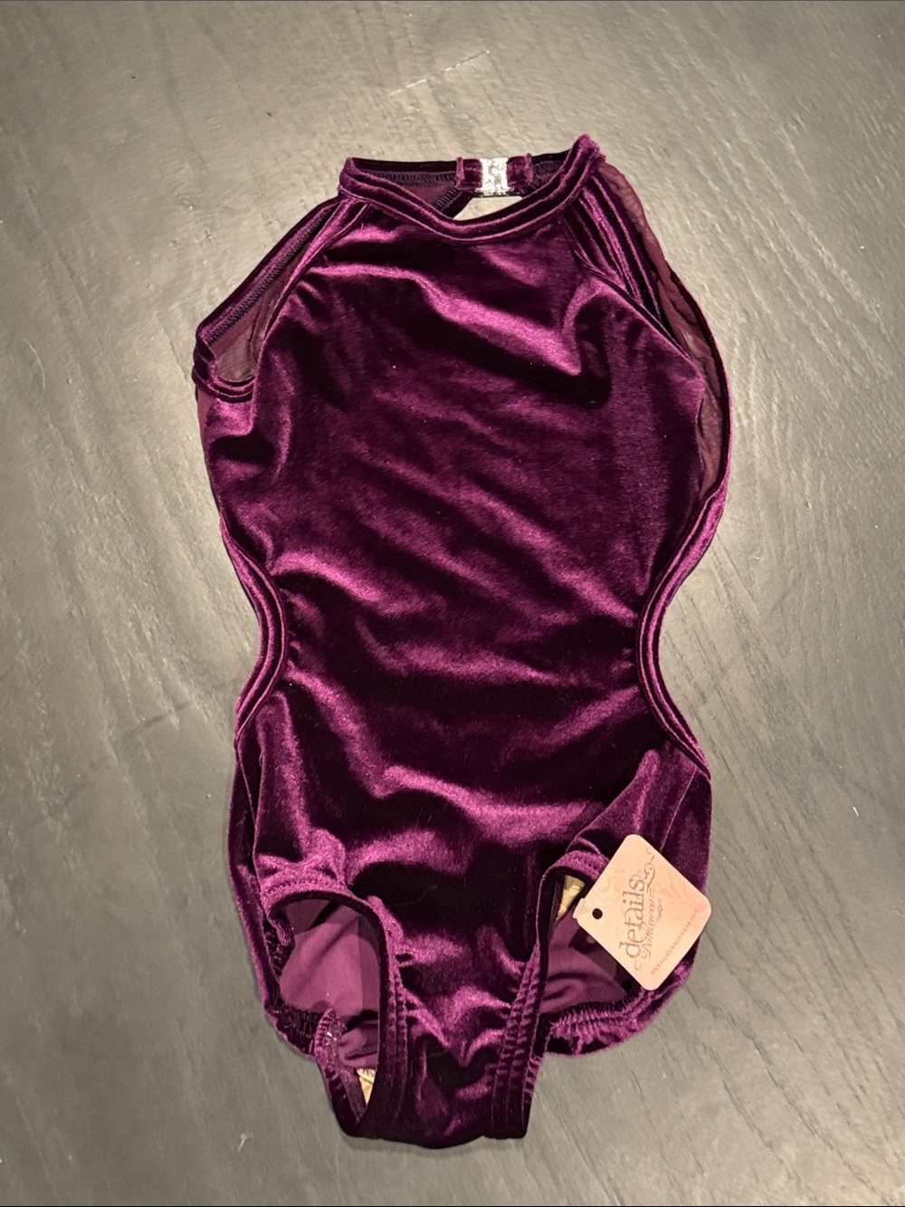 Girl’s Velvet Leotard in Deep Plum